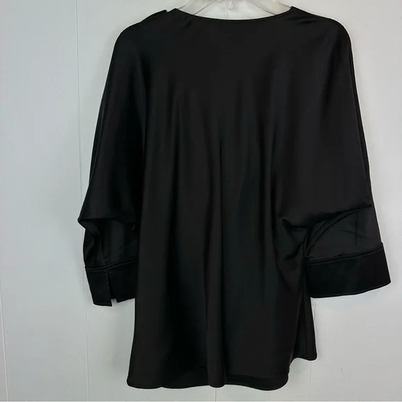St. John Silk Black Drape Bow Blouse Top Sz S - Picture 8 of 11